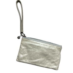 HOBO The Original Wristlet In Stone Clutch Bag Zip Pouch Purse